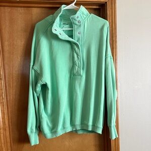 Aerie Light Green Button-Up Cardigan